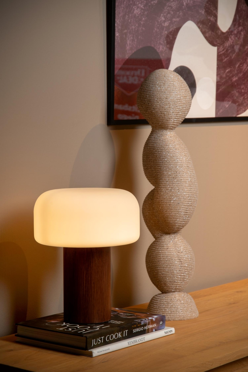 Lucide KENAN - Table lamp - Ø 22 cm - 1xE14 - Wood